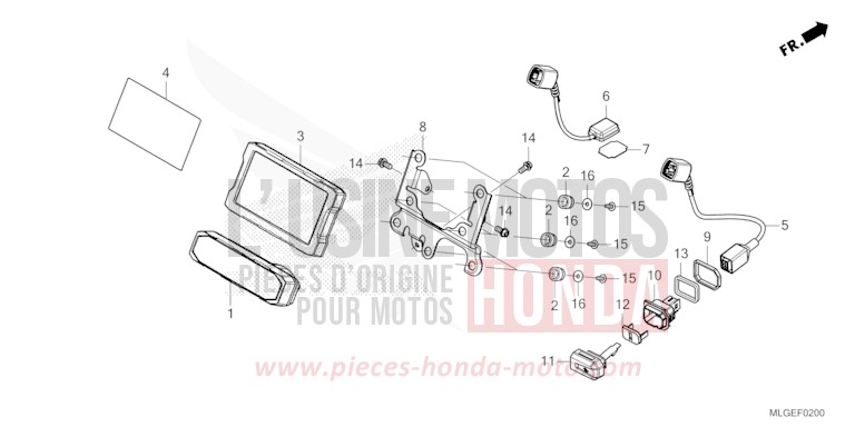 COMPTEUR de Africa Twin MAT BALLISTIC BLACK METALLIC (NHA86) 2023